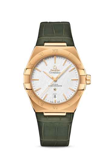 Omega Constellation Master Chronometer 39 Yellow Gold / Silver / Alligator